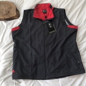 Adidas Golf Zip Up Vest Graphite/Red Color XL NWT
